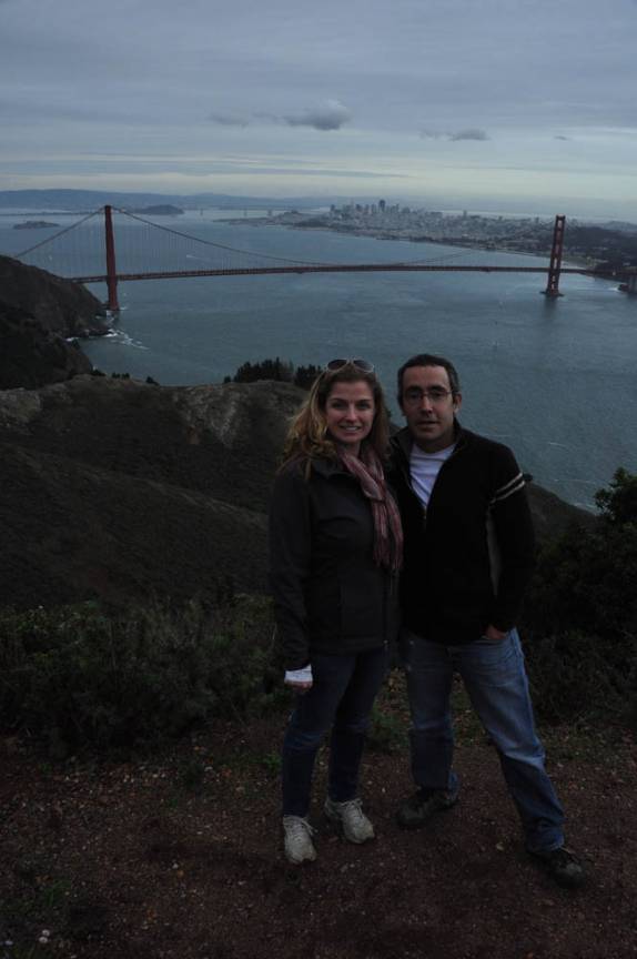 As tradicionais e obrigatórias fotos com a ponte mais bonita do mundo, a Golden Gate, em San Francisco, na Califórnia, nos Estados Unidos